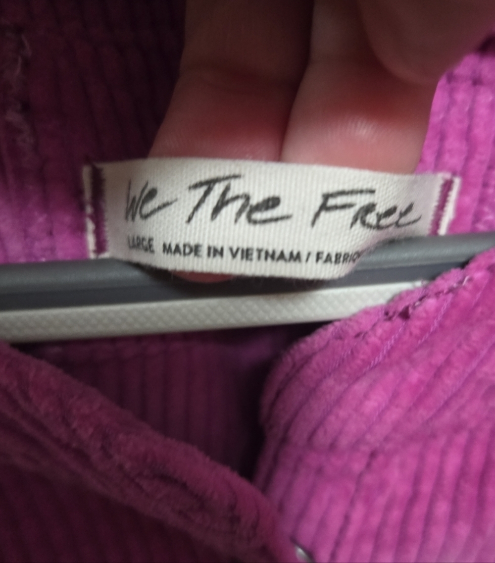 We The Free Corduroy Button-Front Tunic in Bright Pink - Picture 2 of 6